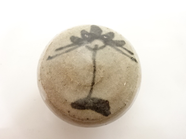  唐津焼　井上公之造　絵唐津　香合